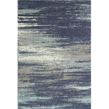 BASHIAN Bashian E110-BL-76X96-5445A Bashian Everek Collection Abstract Contemporary Polypropylene Machine Made Area Rug; Blue - 7 ft. 6 in. x 9 ft. 6 in. E110-BL-76X96-5445A